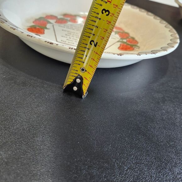 Vintage Strawberry Pie Recipe Ceramic Pie Plate 10in Farmcore Farmhouse Déc - Picture 8 of 8